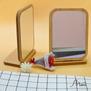 [TẶNG BÚT] Gương để bàn trang điểm chất liệu gỗ cao cấp phong cách Hàn Quốc - gương decor vintage Mimo
